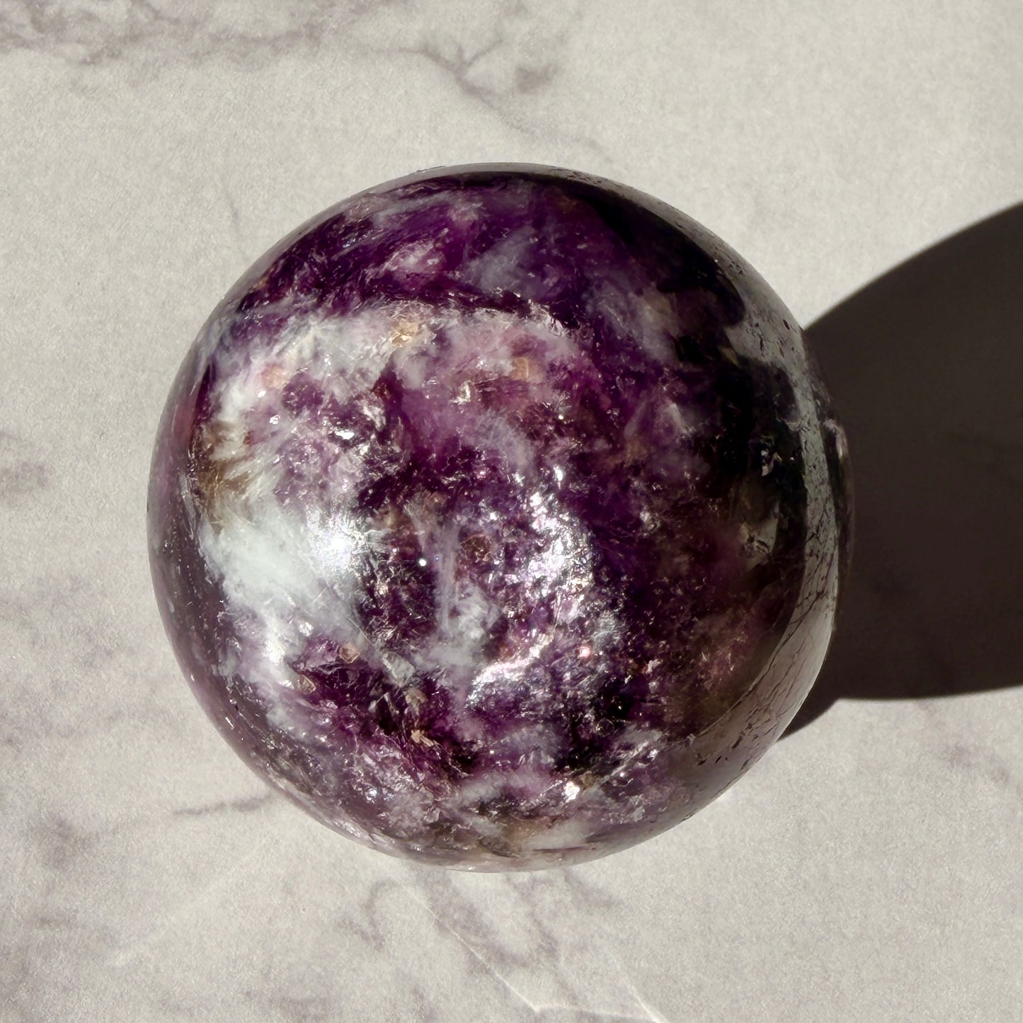 レピドライトwithピンクトルマリン・スフィア