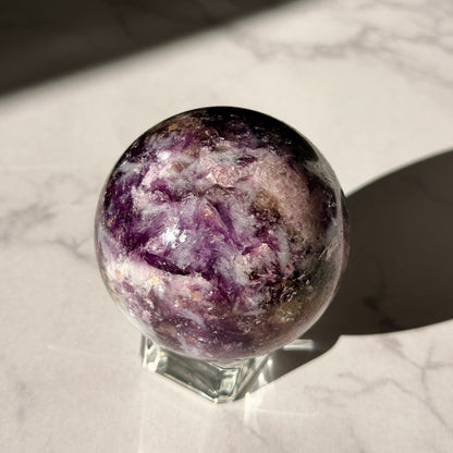 レピドライトwithピンクトルマリン・スフィア